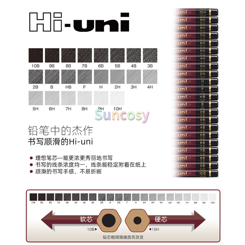 UNI Hi-uni 繫 б ʿ 浵 2H/HB/2B/4B/6B 22 ..